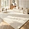 Shu cotton fleece rug, organic wavy curve tone-on-tone embossed carpet, non-slip washable mat for living room and bedroom